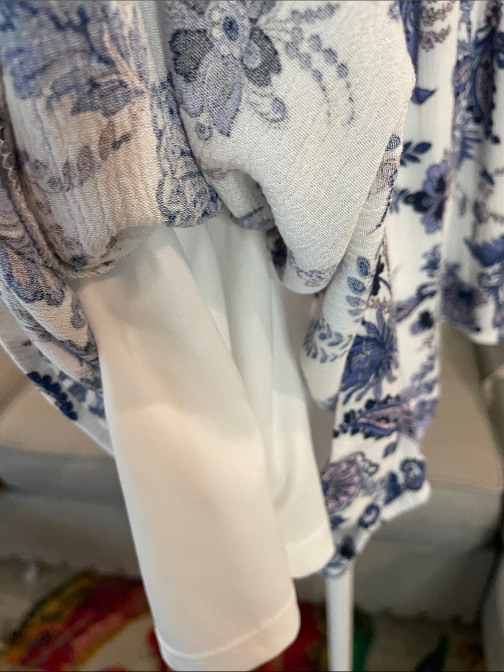 Band of Gypsies White and Blue Floral Ruffled Romper - Picture 5 of 6